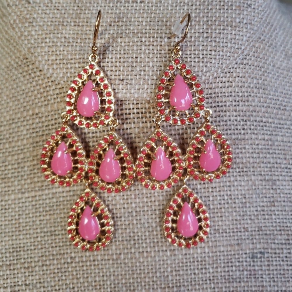 Stella & Dot Pink Seychelles Earrings